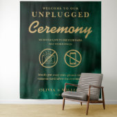 Unplugged Ceremony Emerald Green & Gold Achtergron Wandkleed (In situ)