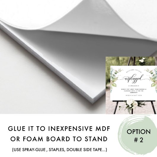 Unplugged Ceremony Eucalyptus Greenery Sign Poster