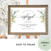 Unplugged Ceremony Eucalyptus Greenery Sign Poster