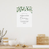 Unplugged Ceremony Eucalyptus Greenery Wedding Poster (Keuken)