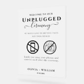 Unplugged Ceremony Frosted Wedding Sign Acryl Bord (Hoek)