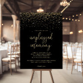 Unplugged Ceremony Gold Confetti Script Sign Poster