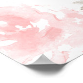 Unplugged Ceremony Roze Waterverf Roos Vintage Poster (Hoek)