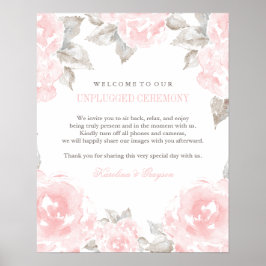 Unplugged Ceremony Roze Waterverf Roos Vintage Poster