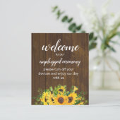 Unplugged Ceremony Rustic Wedding Sign Budget (Staand voorkant)