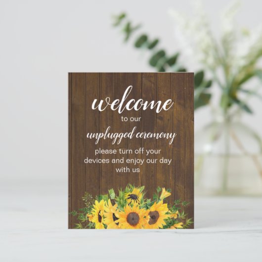 Unplugged Ceremony Rustic Wedding Sign Budget (Staand voorkant)