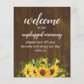 Unplugged Ceremony Rustic Wedding Sign Budget (Voorkant)