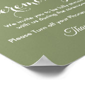 Unplugged Ceremony Sage Green White Wedding Poster (Hoek)