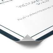 Unplugged Ceremony Sign | Nautische marine & wit Poster (Hoek)