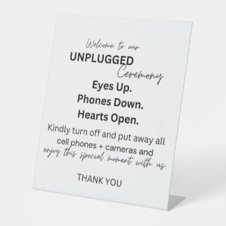 Unplugged Ceremony Sign Reclamebord Met Voetstuk