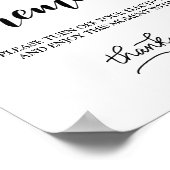 Unplugged Ceremony Simple Handwrite Wedding Sign Poster (Hoek)