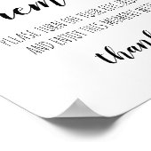 Unplugged Ceremony Simple Handwrite Wedding Sign Poster (Hoek)