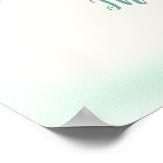 Unplugged Ceremony Starfish en Aqua Ribbon Poster (Hoek)