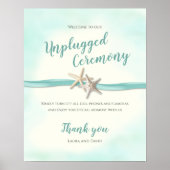 Unplugged Ceremony Starfish en Aqua Ribbon Poster (Voorkant)
