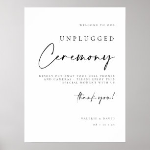 Unplugged Ceremony Wedding No Devices Poster Sign.