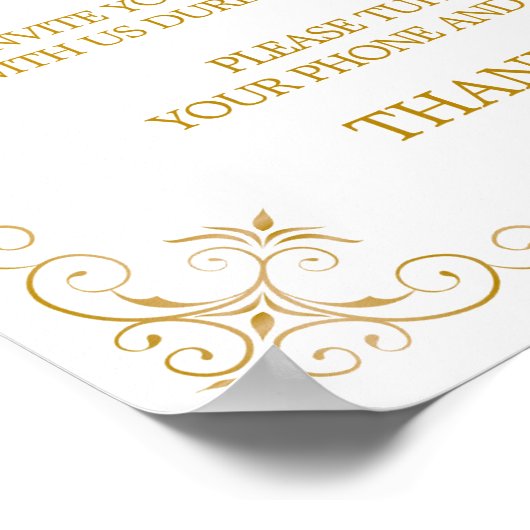 Unplugged Ceremony Wedding Sign | Gatsby Art Deco Poster (Hoek)