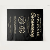 Unplugged Ceremony Zwarte Boter Gele Achtergrond Wandkleed (Voorkant (horizontaal))