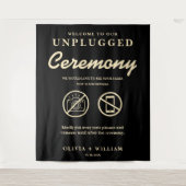 Unplugged Ceremony Zwarte Boter Gele Achtergrond Wandkleed (Voorkant)