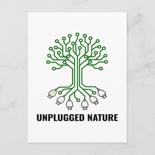 Unplugged Nature Circuit Tree USB Briefkaart (Voorkant)