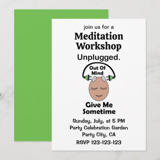 Unplugged Out Of Mind Meditatie Workshop Kaart (Voorkant / Achterkant)