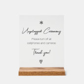 Unplugged Wedding Ceremony Fancy Calligraphy  Acryl Bord (Voorkant)