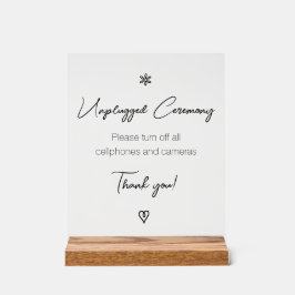 Unplugged Wedding Ceremony Fancy Calligraphy  Acryl Bord