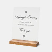 Unplugged Wedding Ceremony Fancy Calligraphy  Acryl Bord (Hoek)