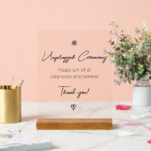 Unplugged Wedding Ceremony Fancy Calligraphy  Acryl Bord (Huwelijk)