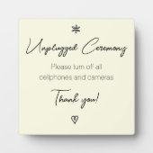 Unplugged Wedding Ceremony Fancy Calligraphy Plaqu Fotoplaat (Voorkant)