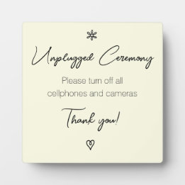 Unplugged Wedding Ceremony Fancy Calligraphy Plaqu Fotoplaat