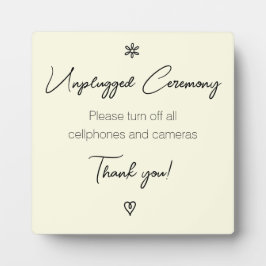 Unplugged Wedding Ceremony Fancy Calligraphy Plaqu Fotoplaat
