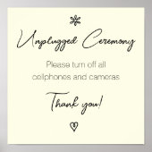Unplugged Wedding Ceremony Fancy kalligrafie Poster (Voorkant)