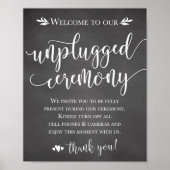 Unplugged Wedding Ceremony Sign 8x10 Poster (Voorkant)