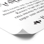 Unplugged Wedding Ceremony Sign 8x10 Poster (Hoek)