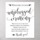 Unplugged Wedding Ceremony Sign 8x10 Poster (Voorkant)