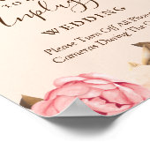 Unplugged Wedding Ceremony Sign Blush Gold Floral Poster (Hoek)