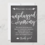 Unplugged Wedding Ceremony Sign Kaart 5x7 (Voorkant)