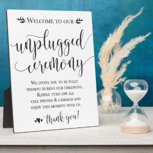 Unplugged Wedding Ceremony Sign Plaque 8x10 Fotoplaat
