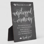 Unplugged Wedding Ceremony Sign Plaque 8x10 Fotoplaat (Zijkant)