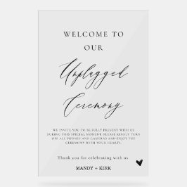 Unplugged Wedding Ceremony Sign | Please Turn Off Acryl Bord