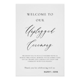 Unplugged Wedding Ceremony Sign | Please Turn Off Perfect Poster
