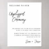 Unplugged Wedding Ceremony Sign Poster (Voorkant)