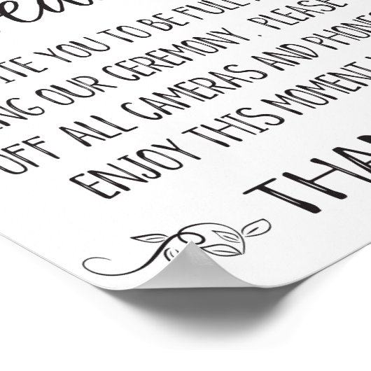 Unplugged Wedding Sign, Wedding Printables" Poster (Hoek)