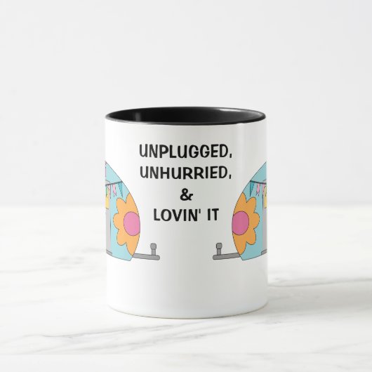 Unplugried Lovin' IT Retro Camper Mok (Midden)