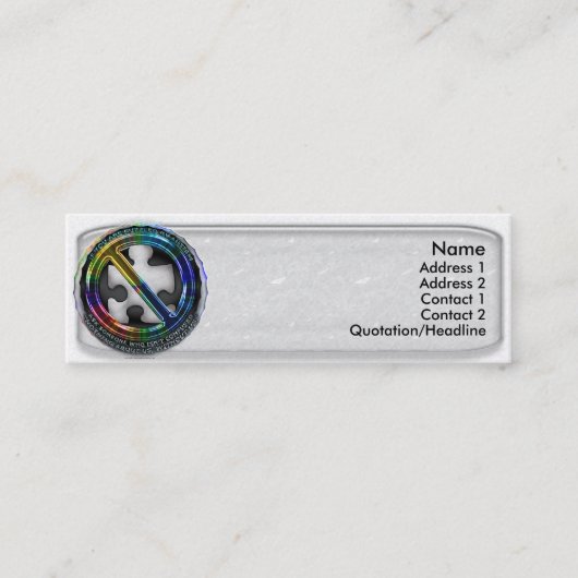 UnPuzzled Autism Awareness Profile Card Mini Visitekaartje (Voorkant)