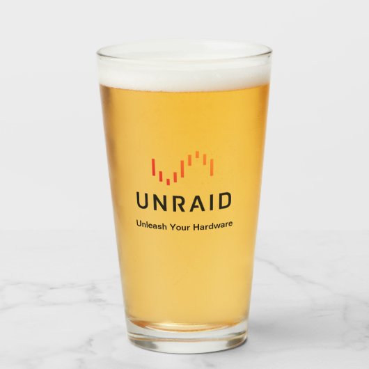 Unraid Beer Glass Glas (Voorkant gevuld)