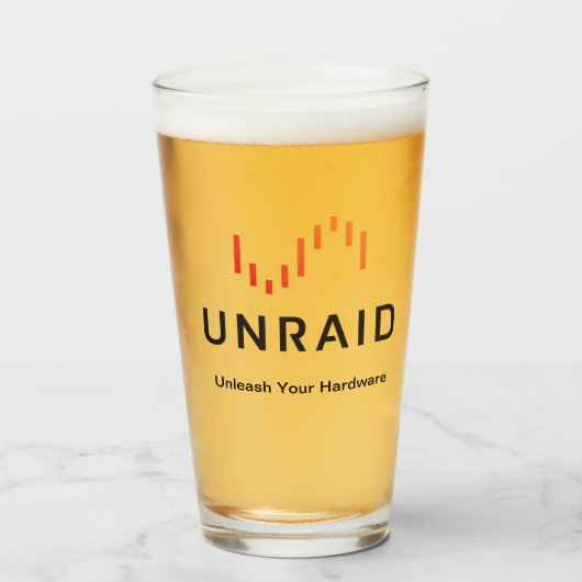 Unraid Beer Glass Glas (Voorkant gevuld)