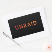Unraid sinaasappel op zwarte rechthoekige sticker (Envelop)