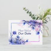 UnSave onze Date, grappige korenbloem Reverie Aankondiging (Staand voorkant)