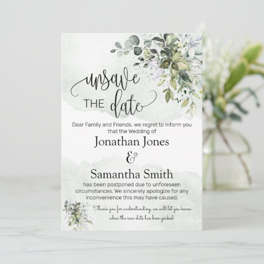 Unsave the date change eucalyptus in kaart (Staand voorkant)